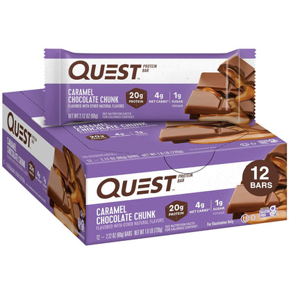 Quest Nutrition Chocolate Peanut Butter Bars, High Protein, Low Carb, Gluten Free, Keto Friendly