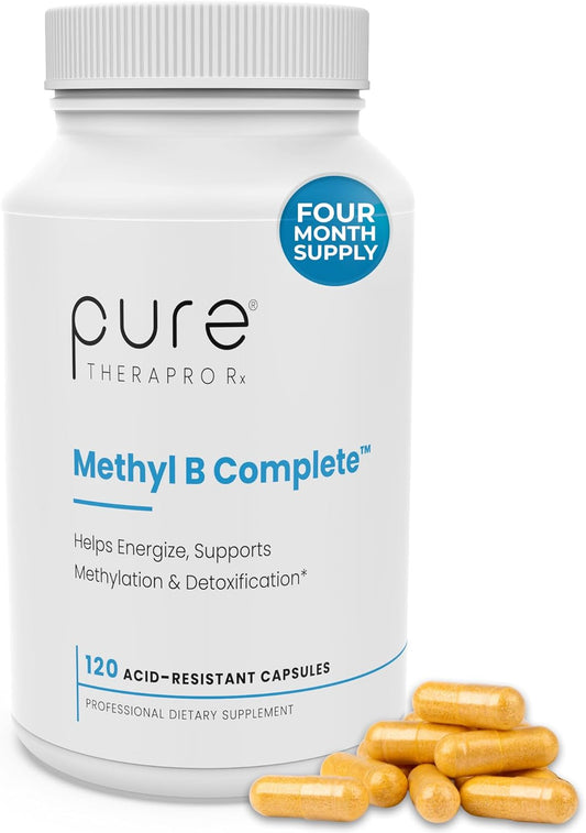 Methyl B Complete - Methylated B Complex Vitamins 5-MTHF Folate Supplement, B12 Methylcobalamin, B2, B6 & TMG Trimethylglycine, Methylfolate Folic Acid - Made in the USA