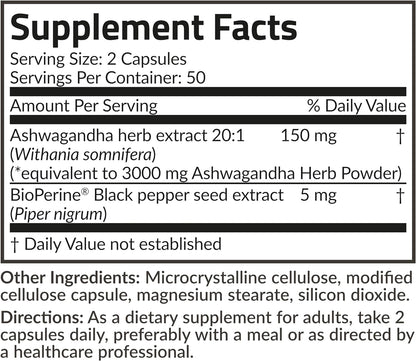 Futurebiotics Ashwagandha Extra Strength Stress & Mood Support with Bioperine - Non GMO Formula, 100 Vegetarian Capsules