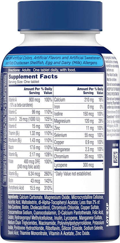 One a Day Men’s Multivitamin, Supplement Tablet with Vitamin A, Vitamin C, Vitamin D, Vitamin E and Zinc for Immune Health Support, B12, Calcium & More (Packaging May Vary)