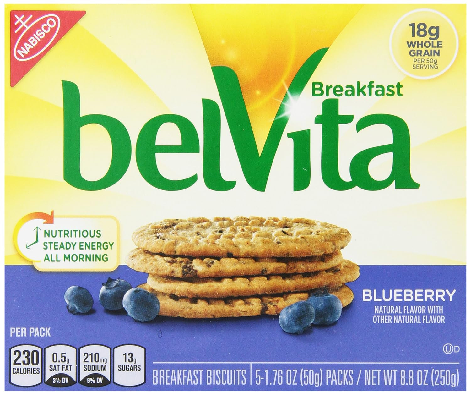 Belvita Cinnamon Brown Sugar Breakfast Biscuits, 8 Packs (4 Biscuits per Pack)