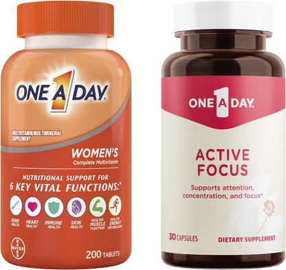 ONE a DAY Womens Complete Daily Multivitamin with Vitamin A, B , C, D, and E, Calcium and Magnesium, Immune Health Support