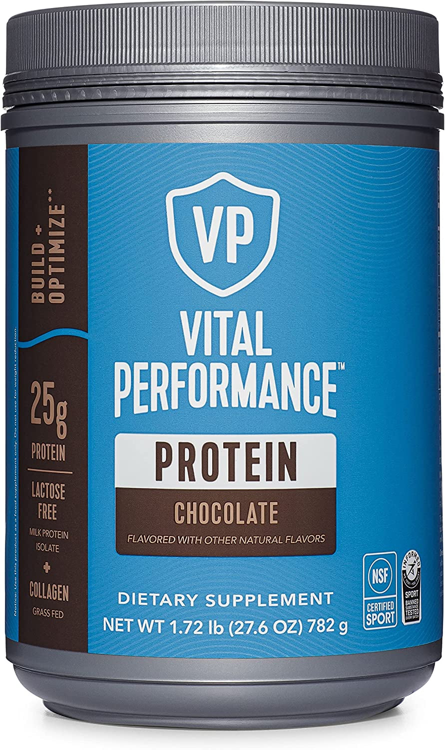 Vital Performance Protein Powder, 25G Lactose-Free Milk Protein Isolate Casein & Whey Blend, NSF for Sport Certified, 10G Collagen Peptides, 8G Eaas, 5G Bcaas, Gluten-Free - Cold Brew Coffee, 1.72Lb