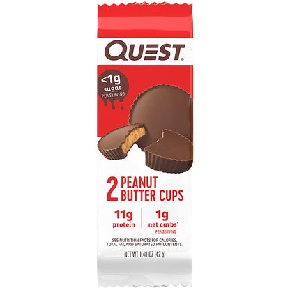 Quest Nutrition High Protein Low Carb, Gluten Free, Keto Friendly, Peanut Butter Cups, 12 Count (Pack of 1) (Total- 17.76 Ounce)