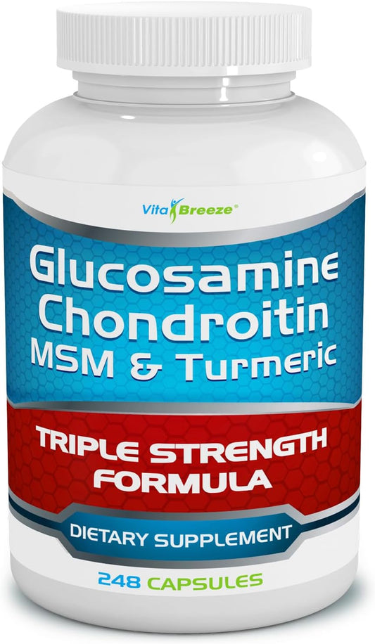 Glucosamine Chondroitin, MSM & Turmeric Dietary Supplement - 248 Capsules