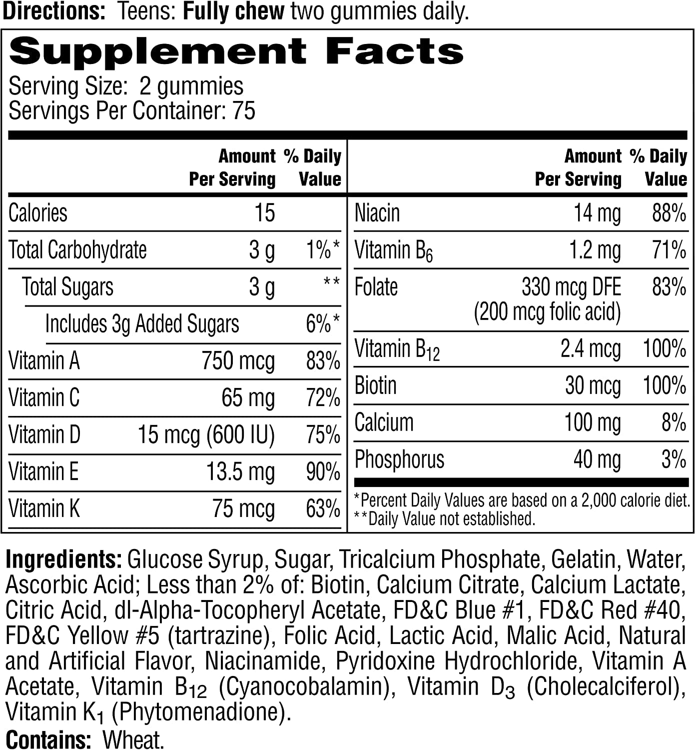 One a Day Teen for Her Multivitamin Gummies, Gummy Multivitamins with Vitamin A, C, D, E and Zinc for Immune Health Support, Physical Energy & More, 150 Count