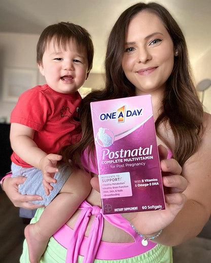 ONE a DAY Postnatal Complete Multivitamin for Post-Pregnancy with Folic Acid and Omega-3 DHA, 60 Count (Packaging May Vary)