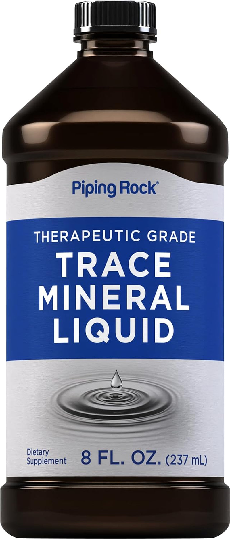 Trace Mineral Liquid Drops | 8 Fl Oz | Therapeutic Grade Supplement | Non GMO, Gluten Free | by Piping Rock