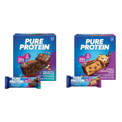 Pure Protein Bars, High Protein, Nutritious Snacks to Support Energy, Low Sugar, Gluten Free, Chocolate Peanut Caramel, 1.76Oz, 12 Count (Pack of 1) (Packaging May Vary)