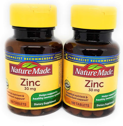 Nature Made Zinc 30 Mg, Dietary Supplement for Immune Health and Antioxidant Support, 100 Tablets, 100 Day Supply