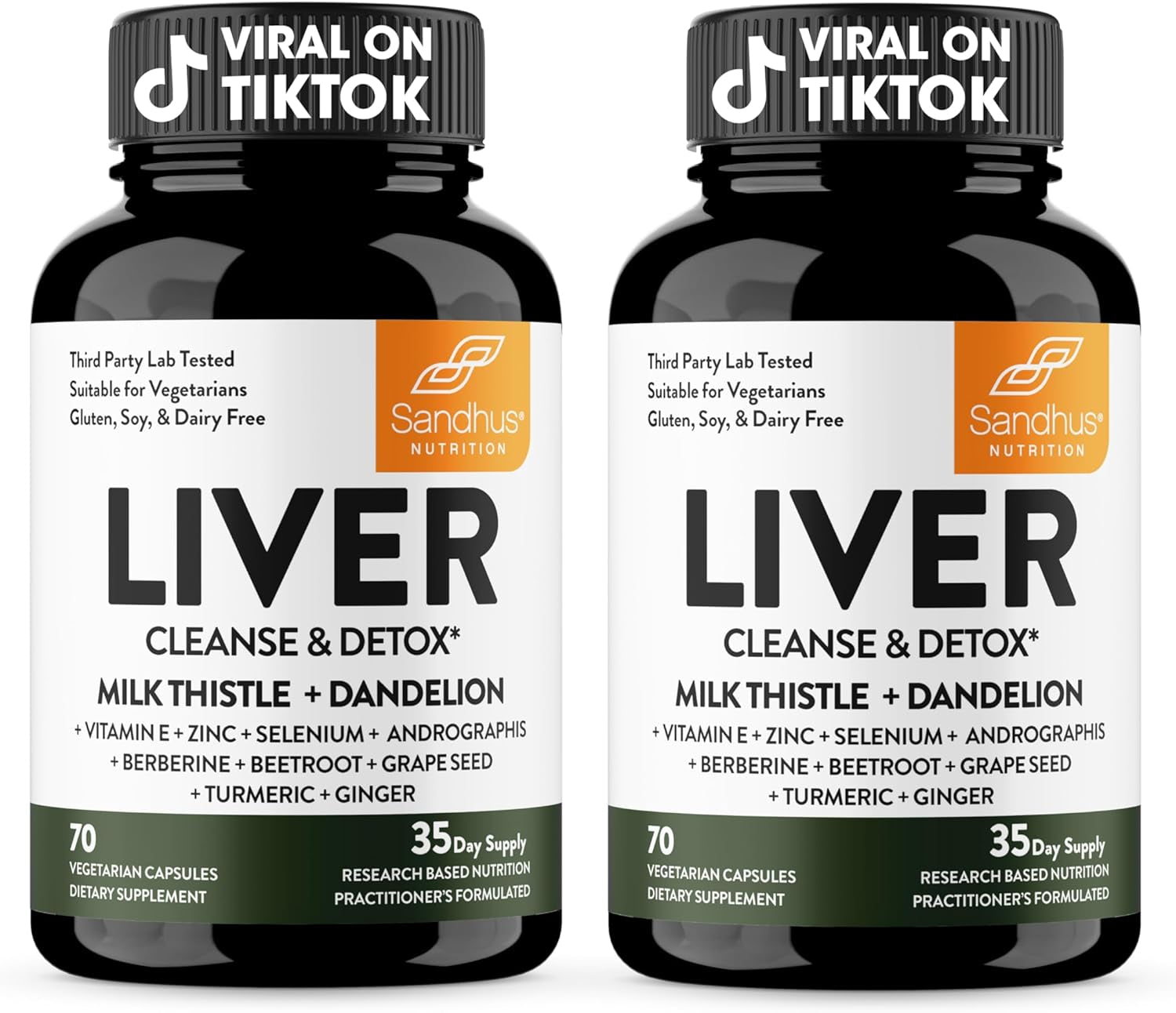 Sandhu's Liver Renew Cleanse Detox, Repair & Support |70 Capsules| 1 Month+ Supply (Pack of 1)| Herbal Supplement for Liver Health| Milk Thistle Dandelion Root with 9 Minerals