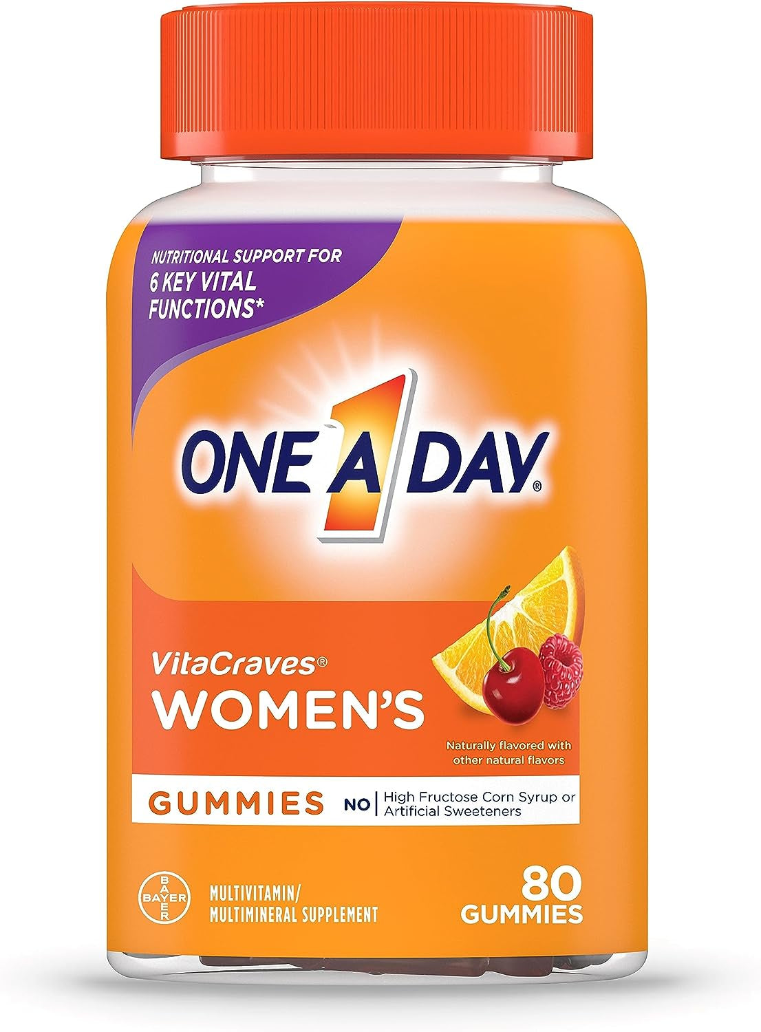 One a Day Women’s Multivitamin Gummies, Supplement with Vitamin A, C, D, E and Zinc for Immune Health Support*, Calcium & More, 80 Count