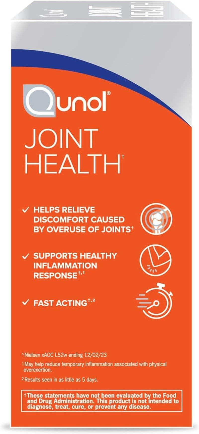 Qunol 5-In-1 Joint Support Supplement, Fast Acting, One Pill Dose, Support Healthy Inflammation Response & Discomfort Caused by Overuse of Joints, Alternative to Glucosamine Chondroitin MSM, 60 Count