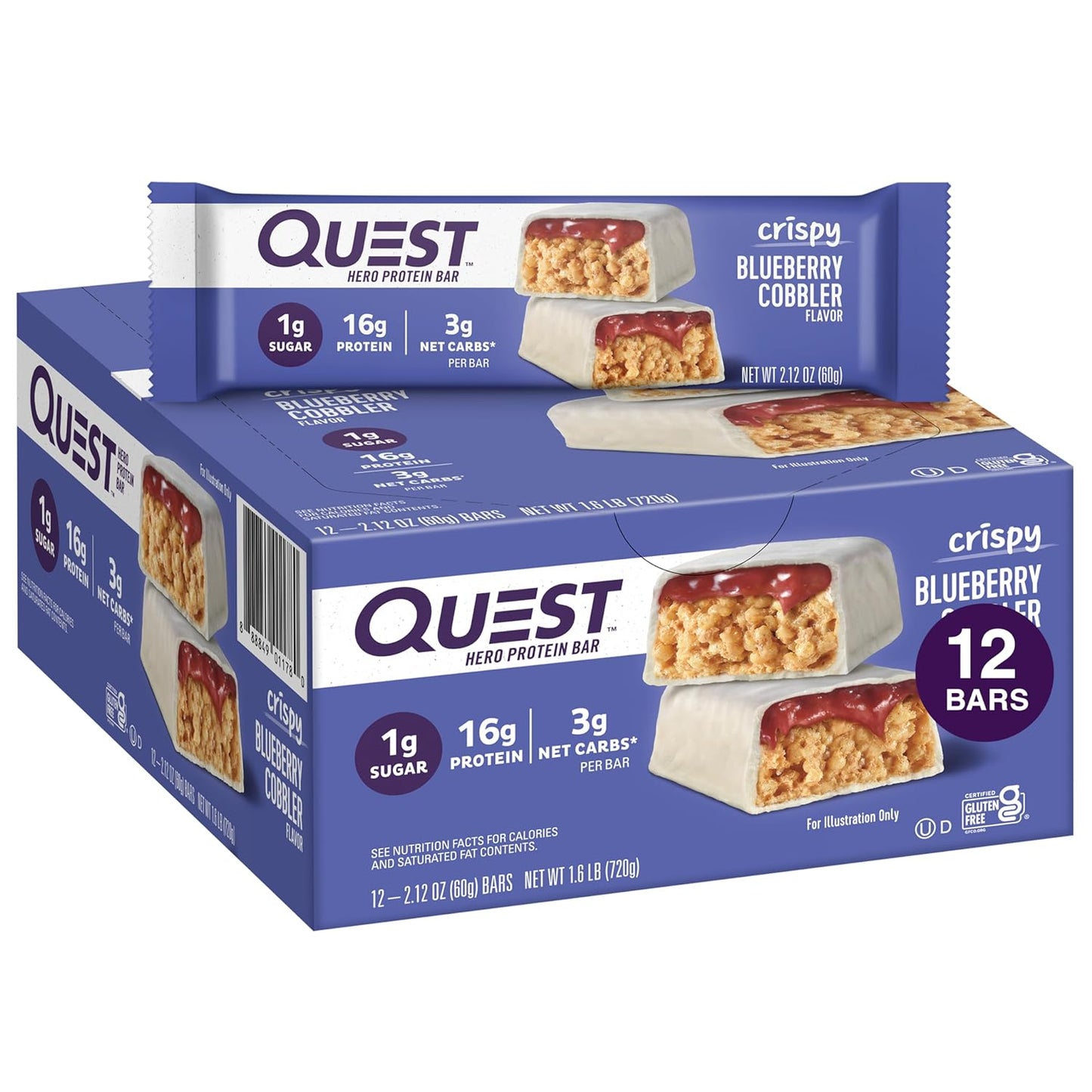 Quest Nutrition Chocolate Peanut Butter Bars, High Protein, Low Carb, Gluten Free, Keto Friendly