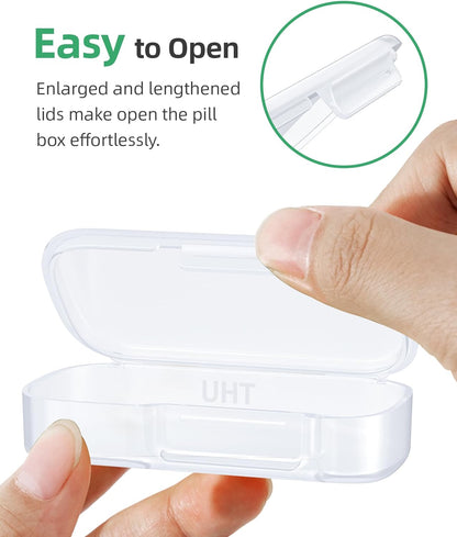 PULIV Pill Organizer with Large Capacity, Dual Protection Pill Box 7 Day, Arthritis Friendly Pill Case Easy to Open, Weekly Medicine Organizer for Vitamins, Medications, Fish Oils, Supplements (White)