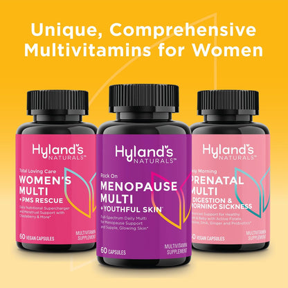 Hyland's Rock on Menopause + Youthful Skin Multivitamin for Women with Immune Support - 60 Capsules - Menopause Relief for Women with Biotin, Collagen, and Red Clover