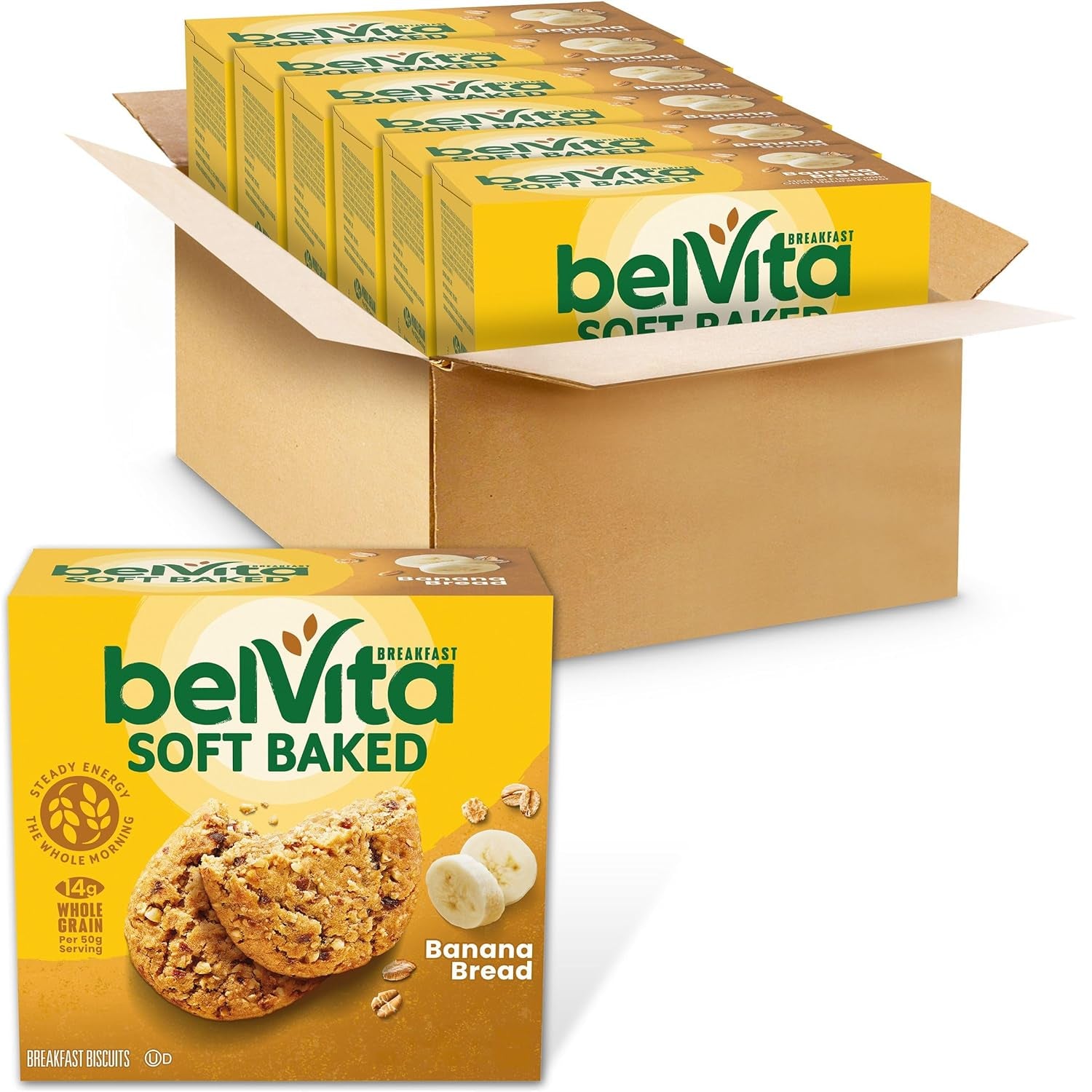 Belvita Cinnamon Brown Sugar Breakfast Biscuits, 8 Packs (4 Biscuits per Pack)