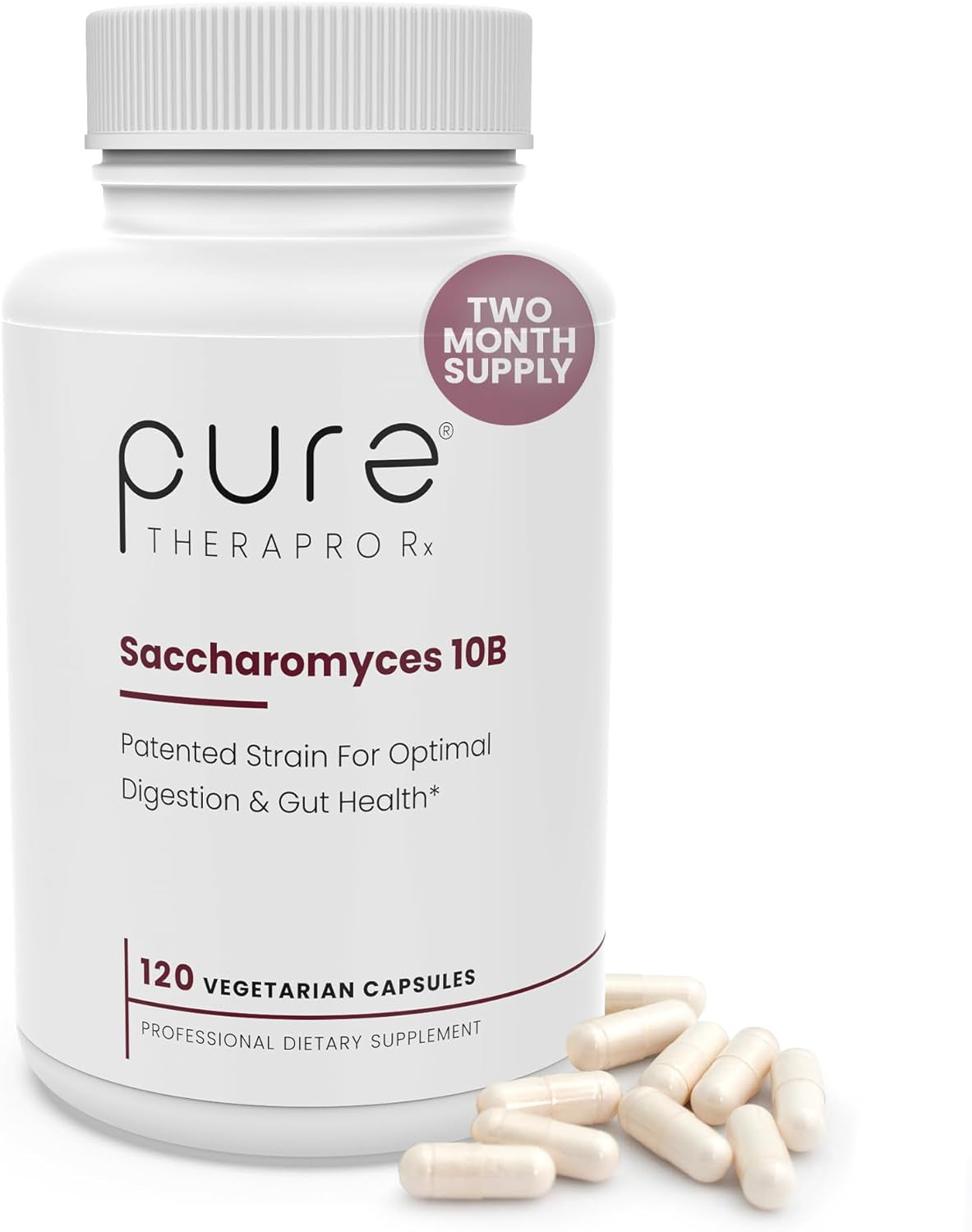 Saccharomyces 10B - Saccharomyces Boulardii, 10 Billion CFU per Serving, Patented Strain: Lynside CNCM I-3799, Probiotic Capsules, Probiotics for Men and Women - 120 Count