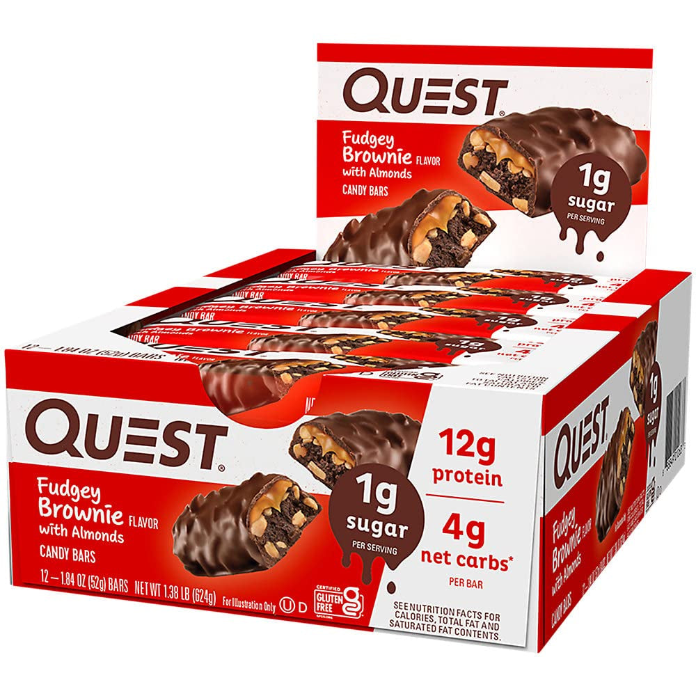 Quest Nutrition Chocolate Peanut Butter Bars, High Protein, Low Carb, Gluten Free, Keto Friendly