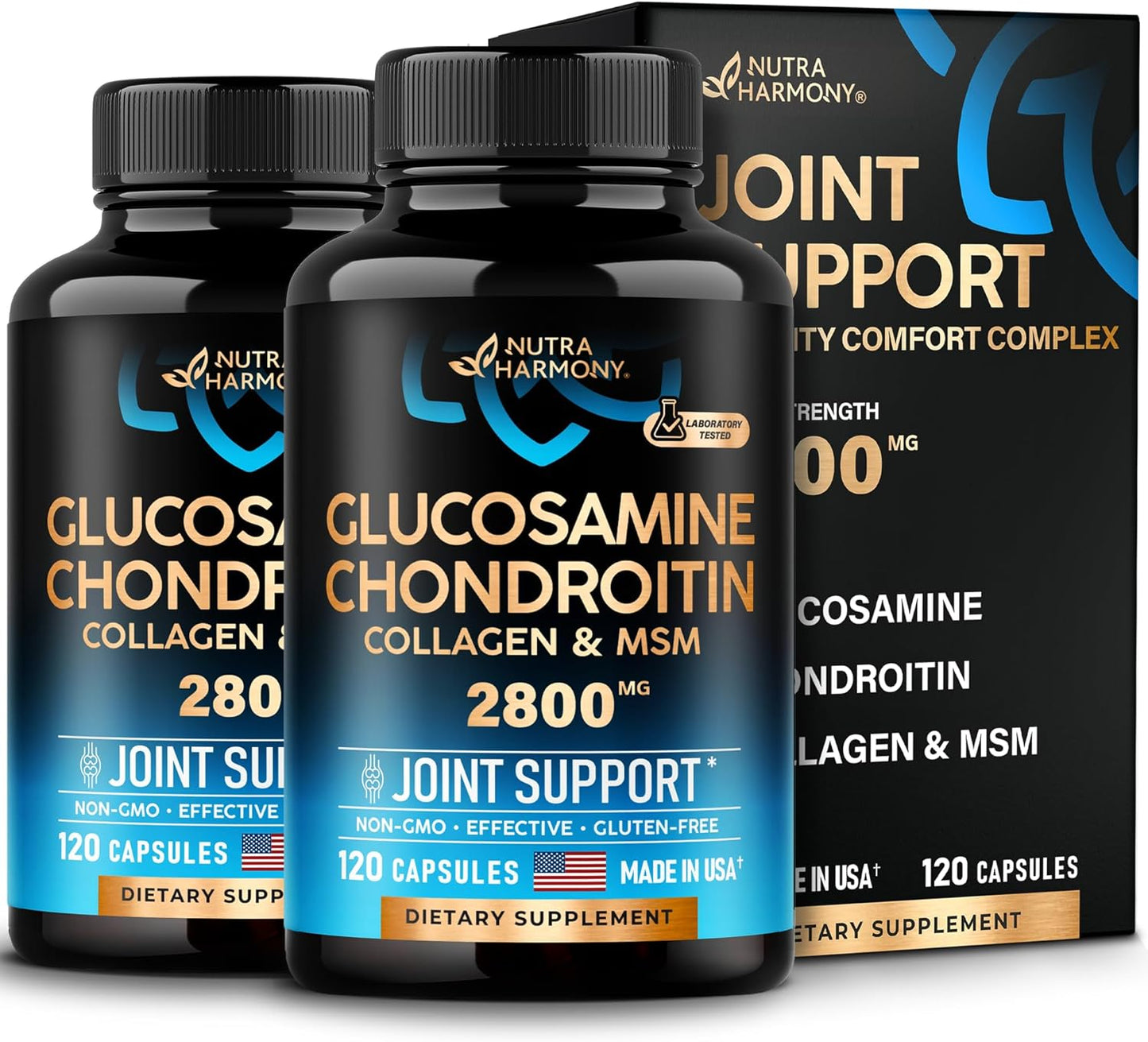 Glucosamine Chondroitin MSM Collagen Joint Support Supplement 2800 Mg | Made in USA 