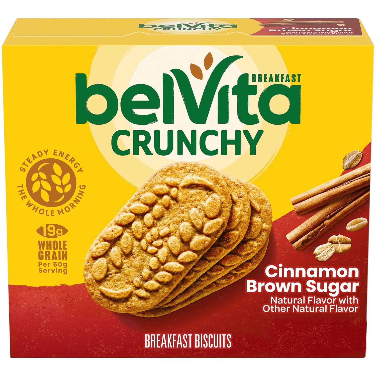 Belvita Cinnamon Brown Sugar Breakfast Biscuits, 8 Packs (4 Biscuits per Pack)