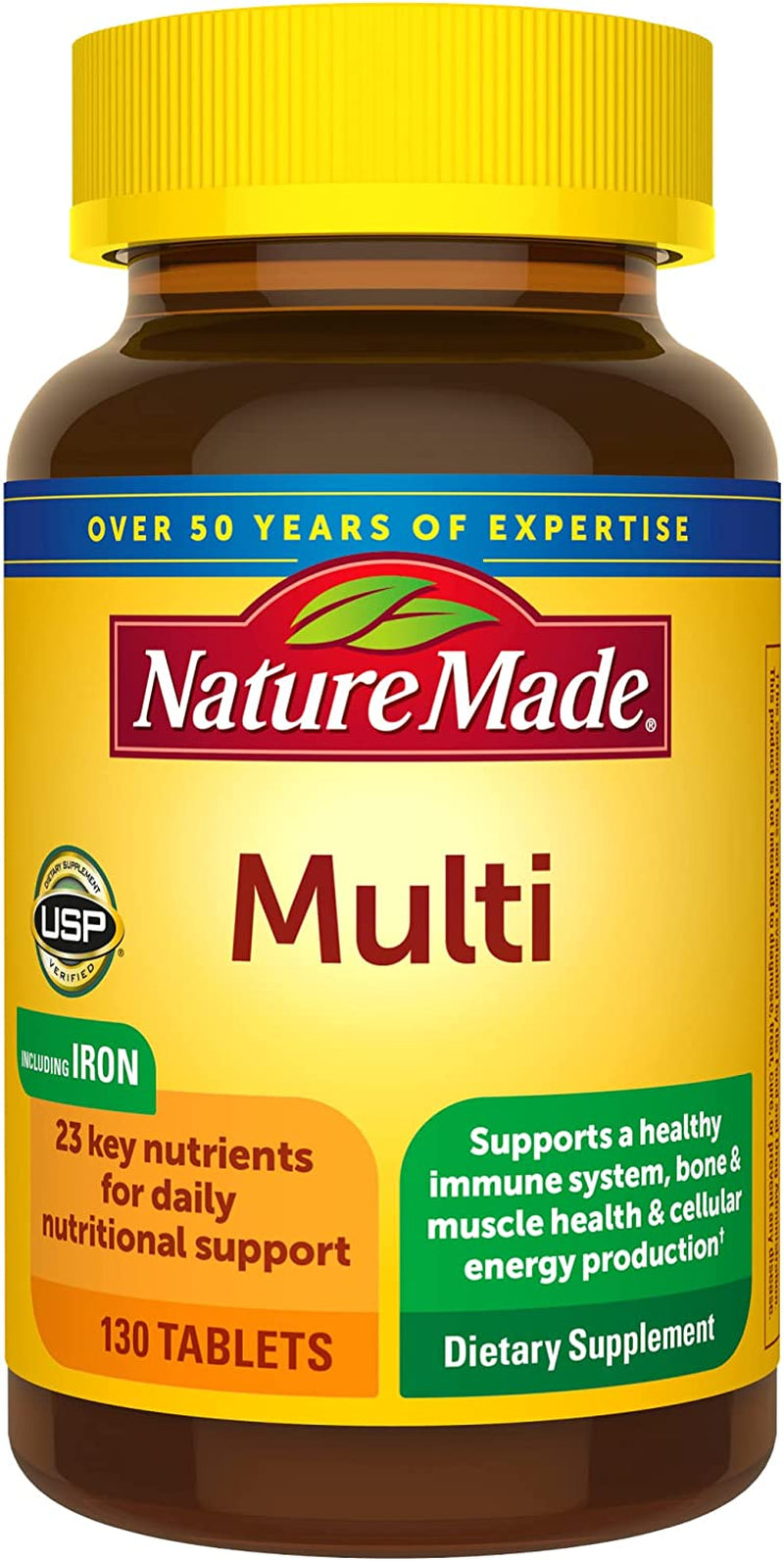 Nature Made Multivitamin Tablets with Iron, Multivitamin for Women and Men for Daily Nutritional Support