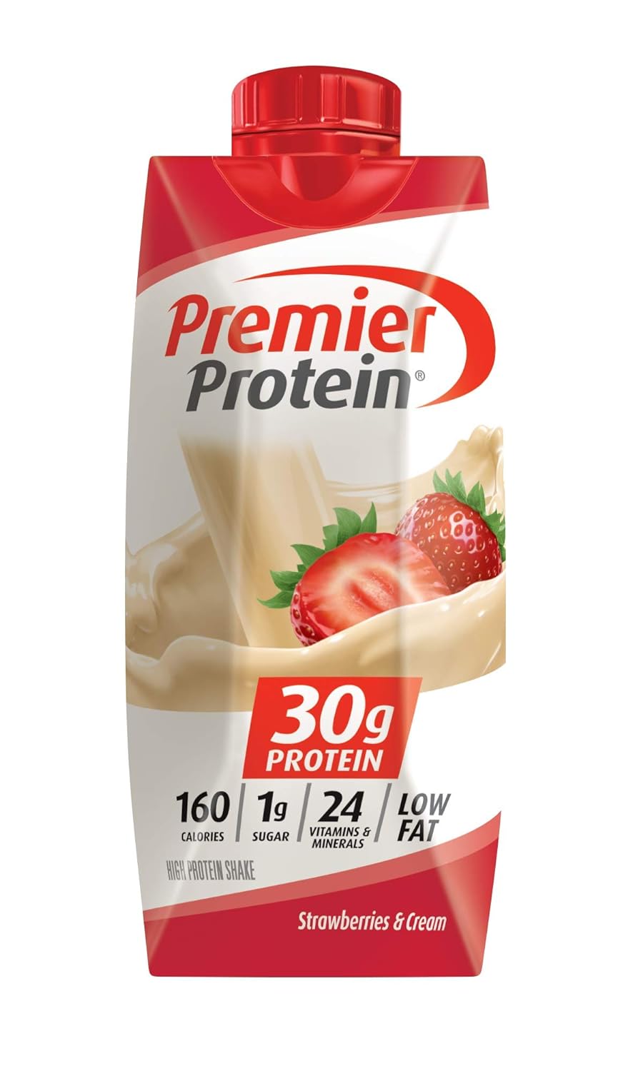 Premier Protein 30G Shakes Strawberries Cream 11 Fluid Ounces, Strawberry Shake, 44 Fl Oz