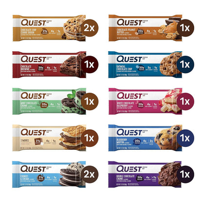 Quest Nutrition Chocolate Peanut Butter Bars, High Protein, Low Carb, Gluten Free, Keto Friendly