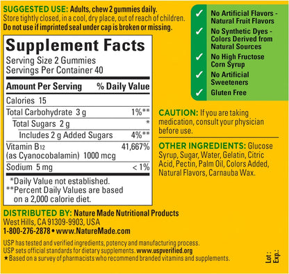 Nature Made Energy B12 1000 Mcg, Dietary Supplement for Energy Metabolism Support