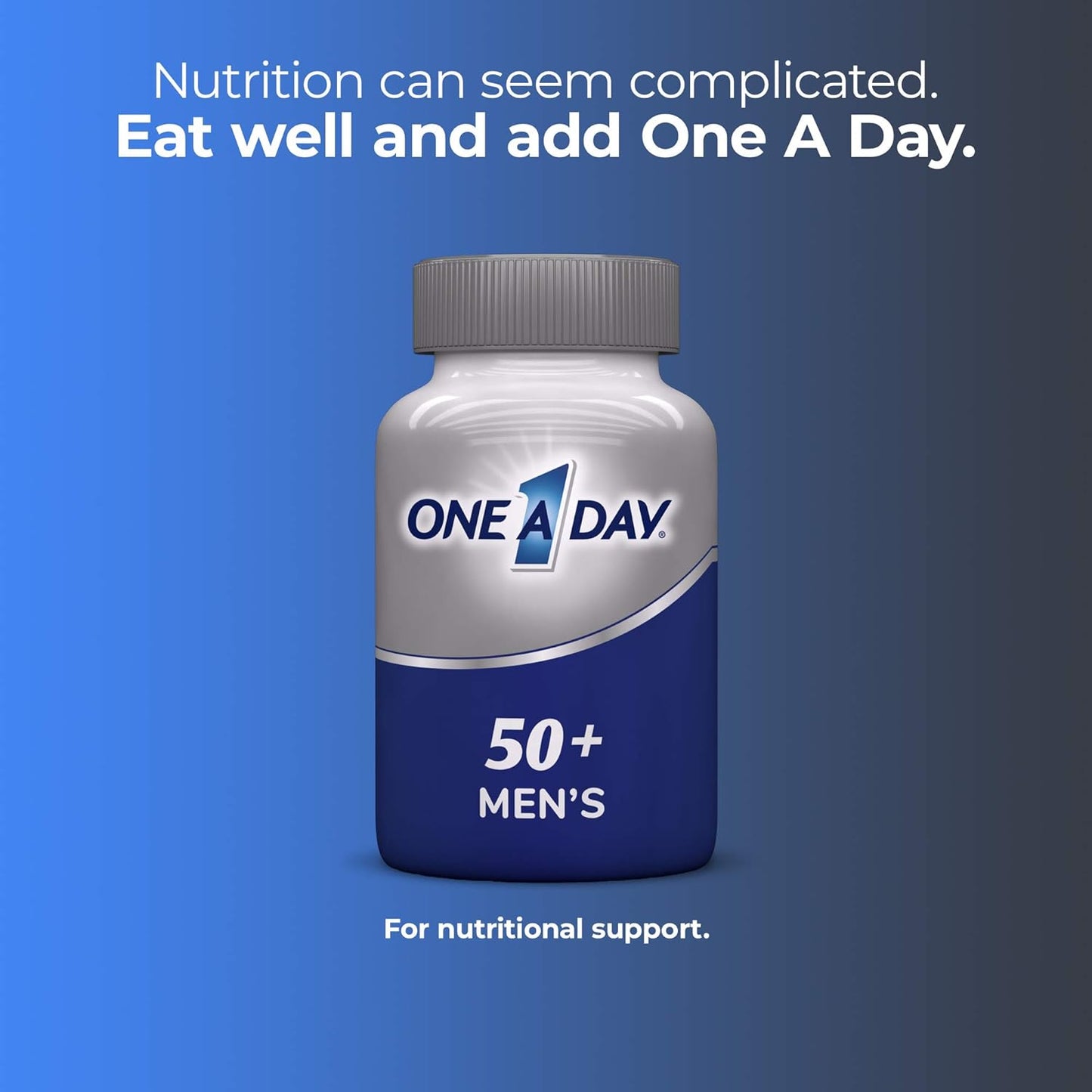 One a Day Men’s 50+ Multivitamins, Supplement with A, C, D, E and Zinc for Immune Health*, Calcium & More, 100 Tablets