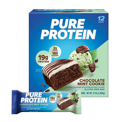 Pure Protein Bars, High Protein, Nutritious Snacks to Support Energy, Low Sugar, Gluten Free, Chocolate Peanut Caramel, 1.76Oz, 12 Count (Pack of 1) (Packaging May Vary)