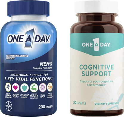 One a Day Men’s Multivitamin, Supplement Tablet with Vitamin A, Vitamin C, Vitamin D, Vitamin E and Zinc for Immune Health Support, B12, Calcium & More (Packaging May Vary)