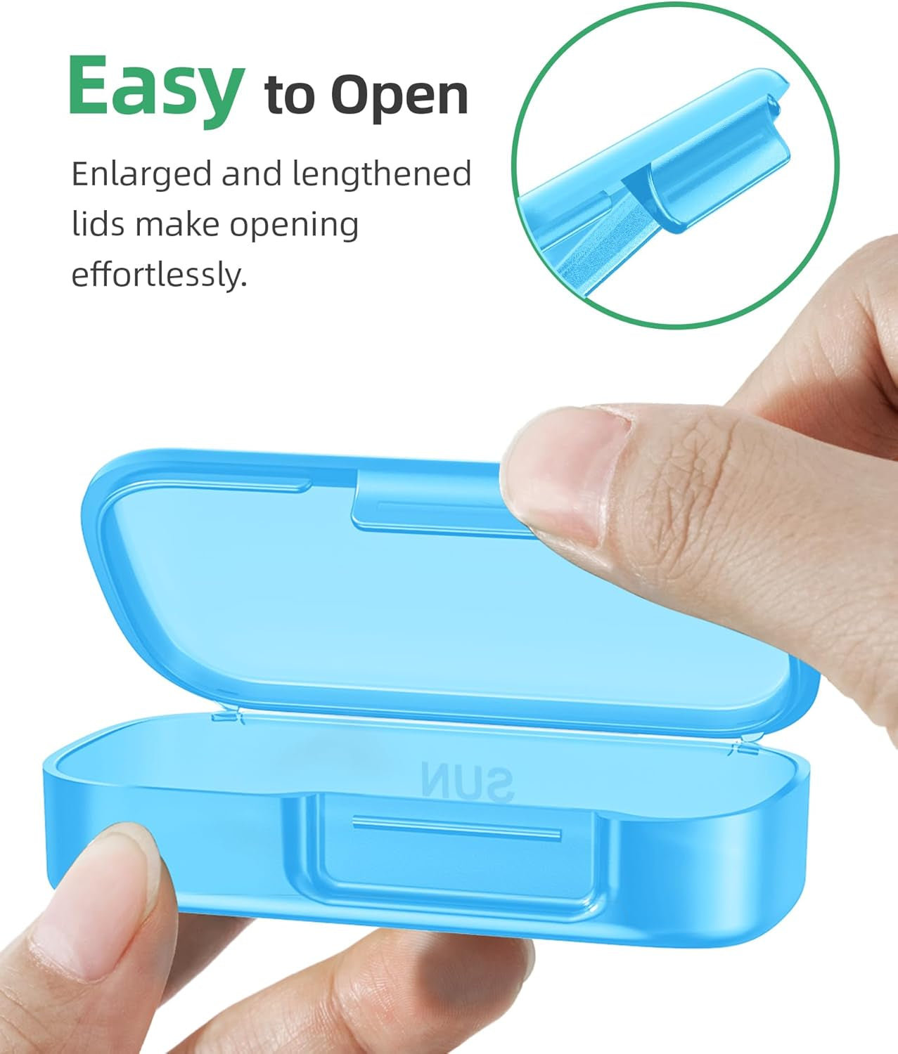 PULIV Pill Organizer with Large Capacity, Dual Protection Pill Box 7 Day, Arthritis Friendly Pill Case Easy to Open, Weekly Medicine Organizer for Vitamins, Medications, Fish Oils, Supplements (Blue)