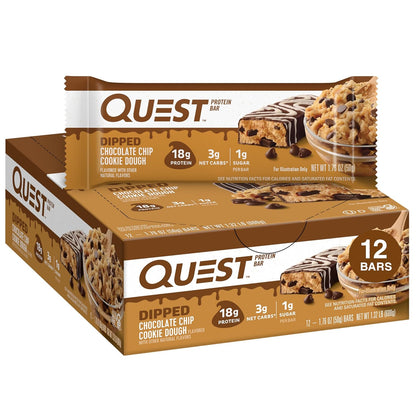 Quest Nutrition Chocolate Peanut Butter Bars, High Protein, Low Carb, Gluten Free, Keto Friendly