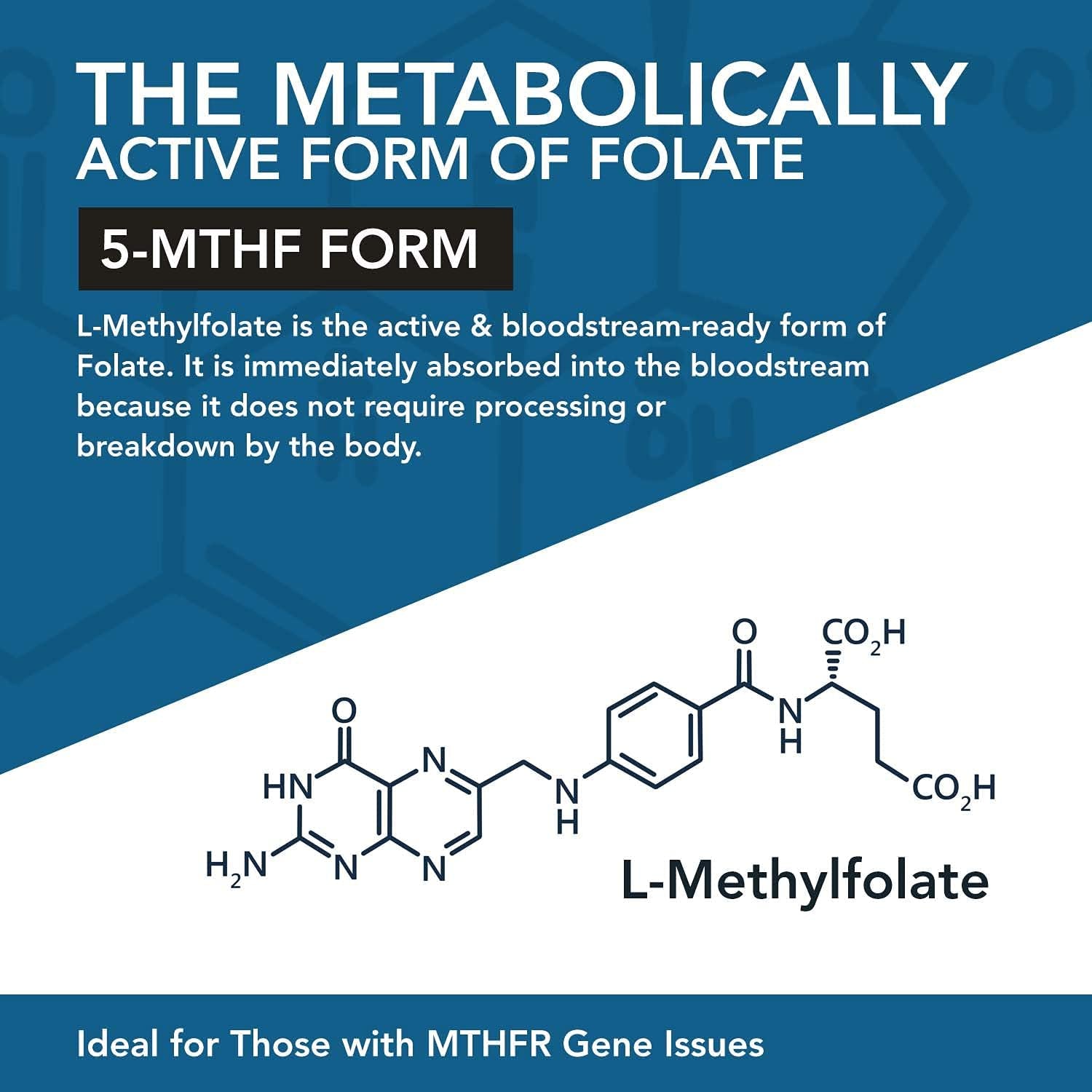 L Methyl Folate 15Mg plus Methyl B12 Cofactor - Professional Strength, Active 5-MTHF Form - Supports Mood, Methylation, Cognition – Bioactive Forms of Vitamin B9 & B12