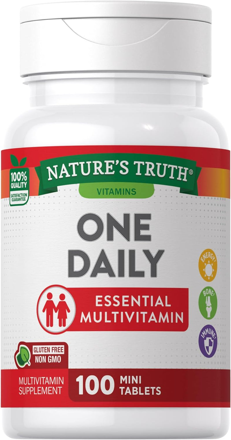 One Daily Multivitamin | 100 Mini Tablets | Non-Gmo & Gluten Free Supplement | for Men and Women | by Nature's Truth