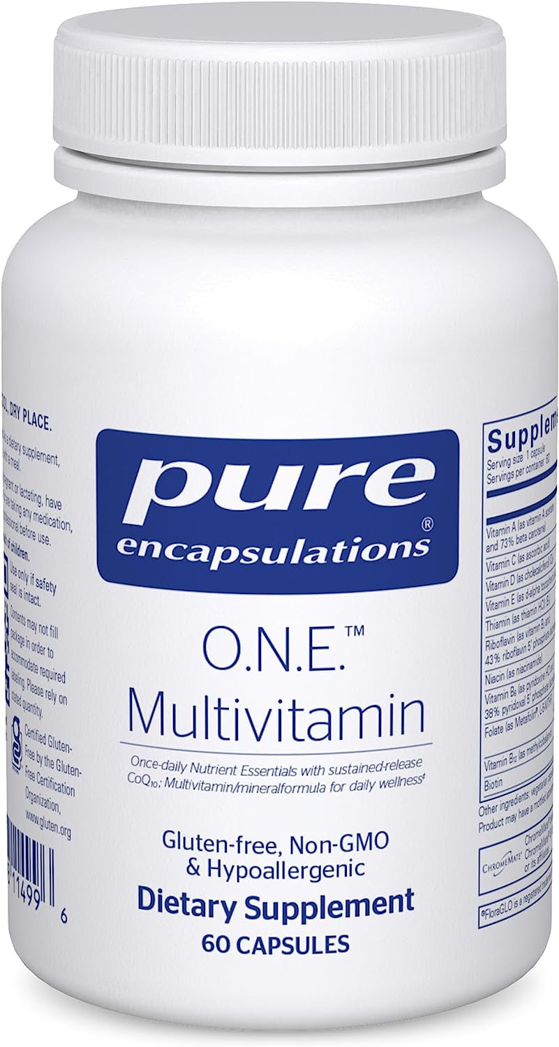 Pure Encapsulations O.N.E. Multivitamin - Once Daily Multivitamin with Antioxidant Complex Metafolin, Coq10, and Lutein to Support Vision, Cognitive Function, and Cellular Health* - 60 Capsules