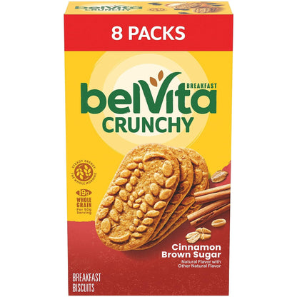 Belvita Cinnamon Brown Sugar Breakfast Biscuits, 8 Packs (4 Biscuits per Pack)