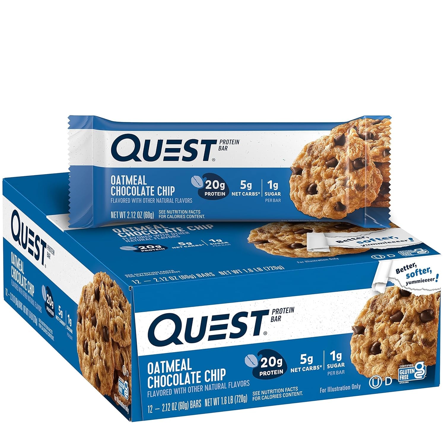 Quest Nutrition Chocolate Peanut Butter Bars, High Protein, Low Carb, Gluten Free, Keto Friendly