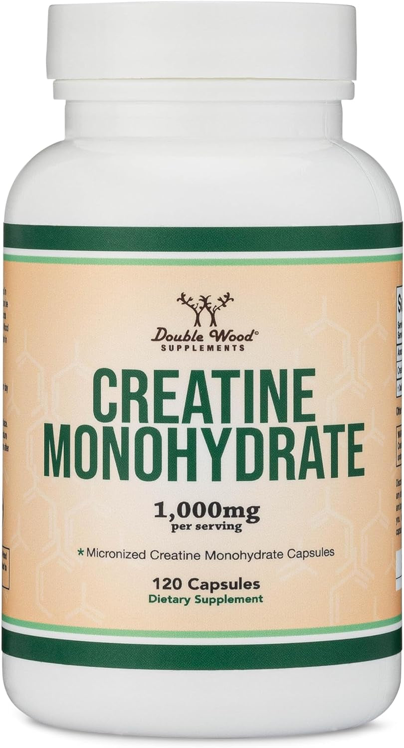 Creatine Pills 1,000Mg per Serving (120 Creatine Capsules) Micronized Creatine Monohydrate Powder with No Fillers, Vegan Safe, Non-Gmo, Gluten Free (Non Stim Preworkout)