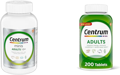 Centrum Minis Silver Multivitamin Tablets for Adults 50 Plus, Men's and Women's Formulas