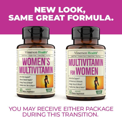 Multivitamin for Women - Womens Multivitamin & Multimineral Supplement for Energy, Mood, Hair, Skin & Nails - Womens Daily Multivitamins A, B, C, D, E, Zinc, Calcium & More. Women'S Vitamins Capsules