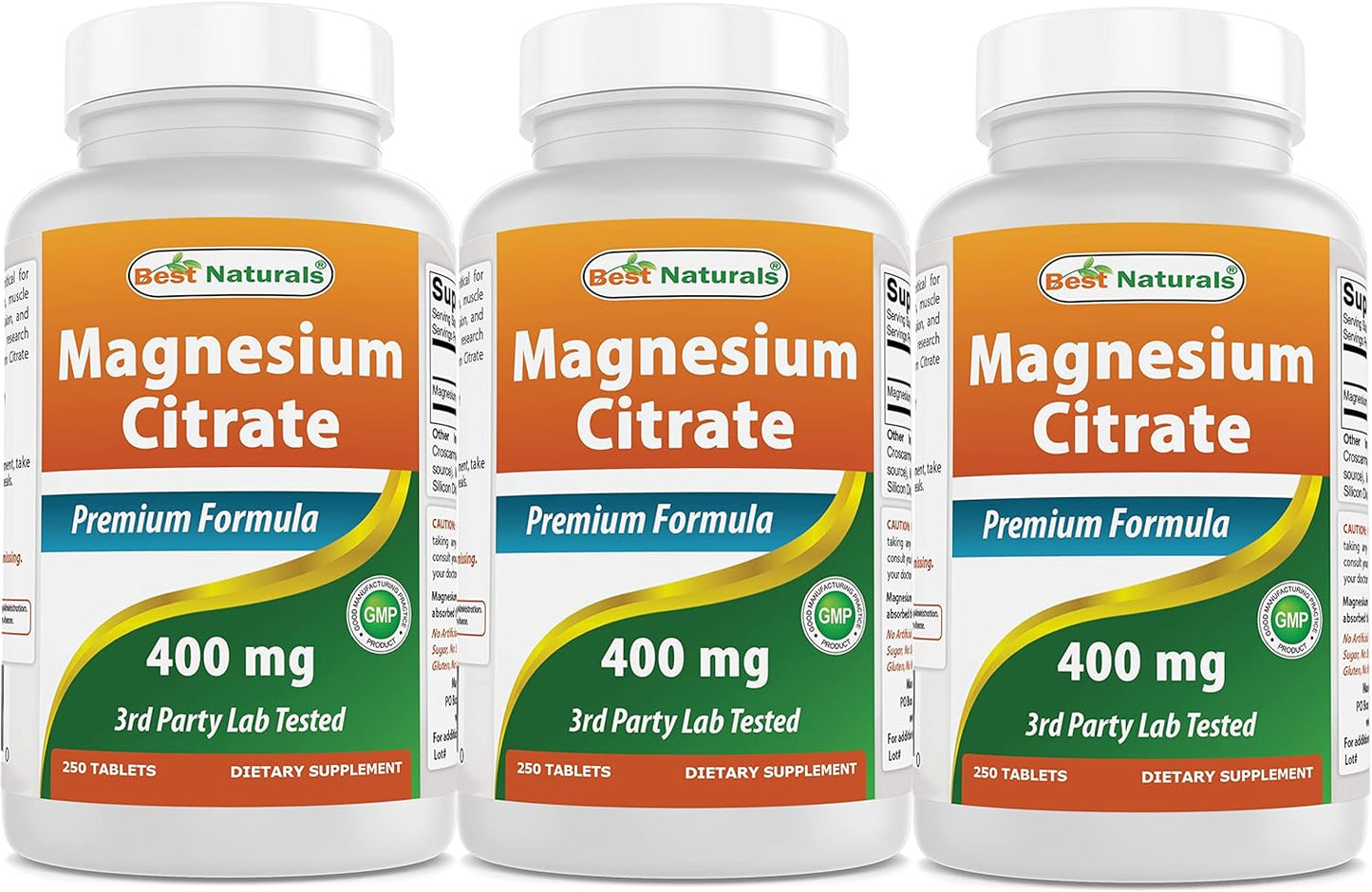 Best Naturals Magnesium Citrate (Citrato De Magnesio) 400Mg 250 Tablets (400 Mg of Elemental Magnesium per 2 Tablets)