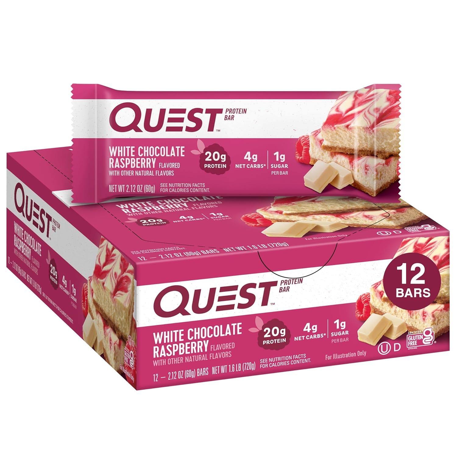 Quest Nutrition Chocolate Peanut Butter Bars, High Protein, Low Carb, Gluten Free, Keto Friendly