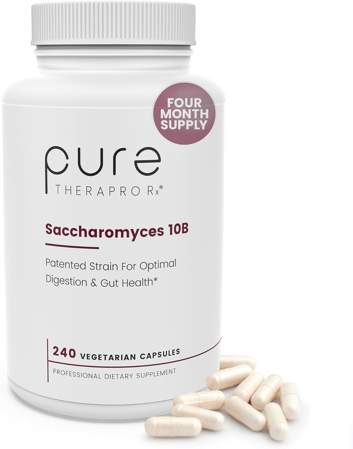 Saccharomyces 10B - Saccharomyces Boulardii, 10 Billion CFU per Serving, Patented Strain: Lynside CNCM I-3799, Probiotic Capsules, Probiotics for Men and Women - 120 Count