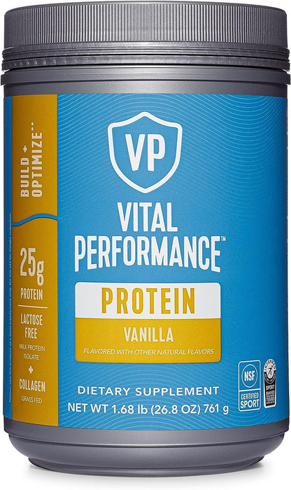 Vital Performance Protein Powder, 25G Lactose-Free Milk Protein Isolate Casein & Whey Blend, NSF for Sport Certified, 10G Collagen Peptides, 8G Eaas, 5G Bcaas, Gluten-Free - Cold Brew Coffee, 1.72Lb