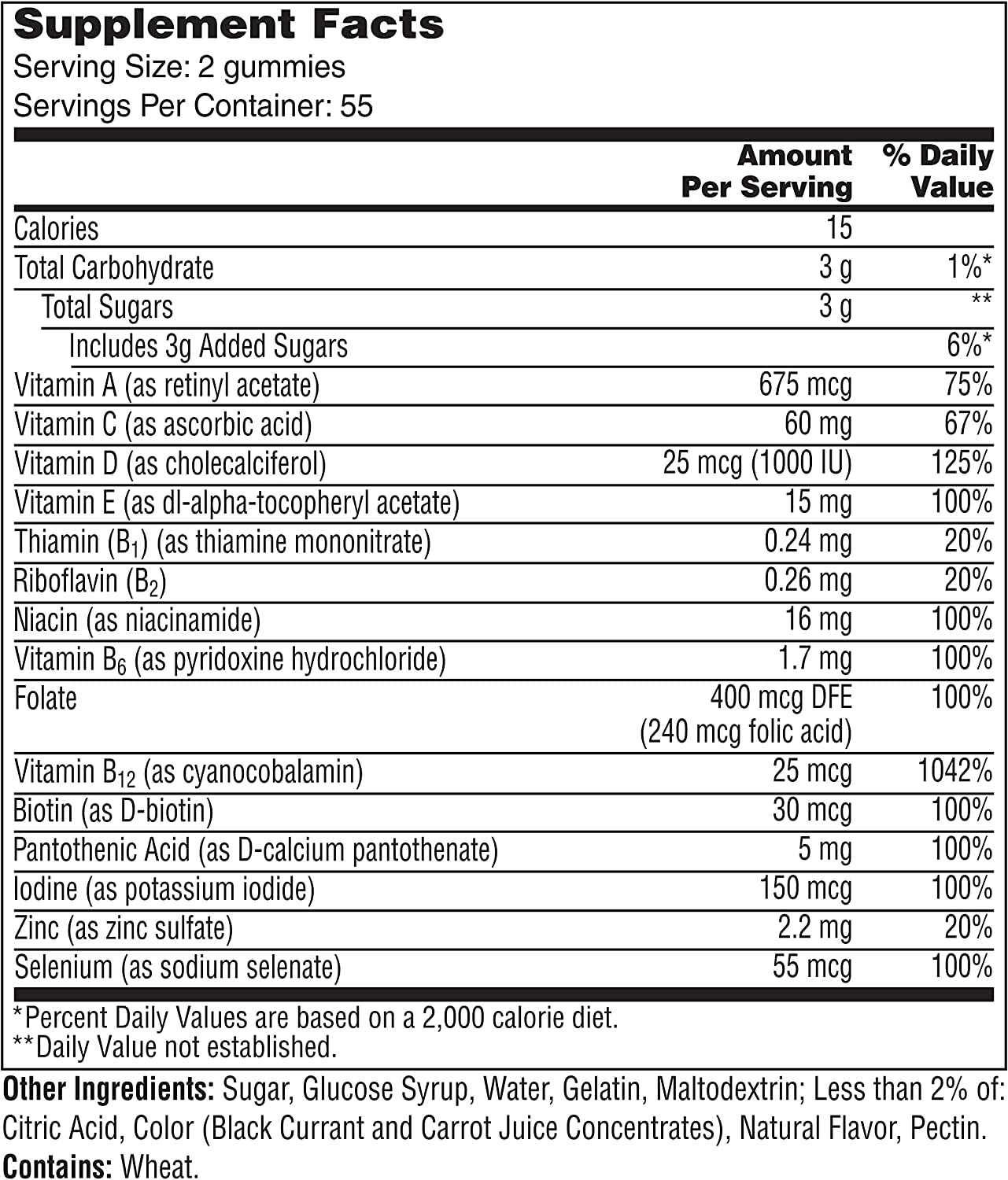 One a Day Men’s 50+ Gummies, Advanced Multivitamin for Men with Brain Support and Immunity Support, Vitamins for Men with Super 8 B Vitamin Complex, 110 Count