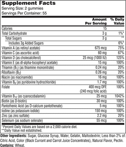 One a Day Men’s 50+ Gummies, Advanced Multivitamin for Men with Brain Support and Immunity Support, Vitamins for Men with Super 8 B Vitamin Complex, 110 Count