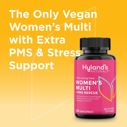 Hyland's Total Loving Care Multivitamin for Women + PMS Rescue with L-Theanine for Focus & Stress Relief Support with Chasteberry & Dong Quai for Menstrual Support