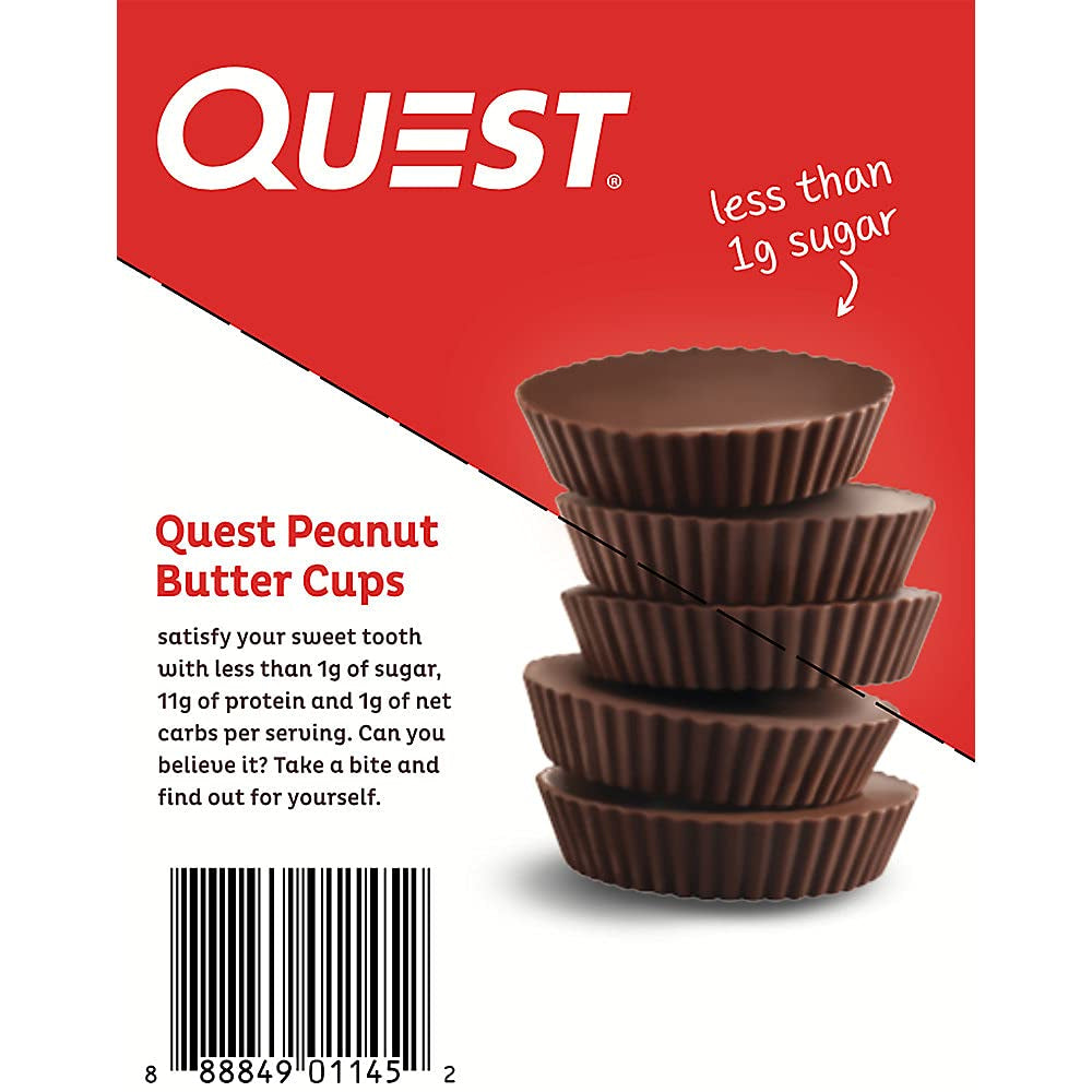 Quest Nutrition High Protein Low Carb, Gluten Free, Keto Friendly, Peanut Butter Cups, 12 Count (Pack of 1) (Total- 17.76 Ounce)